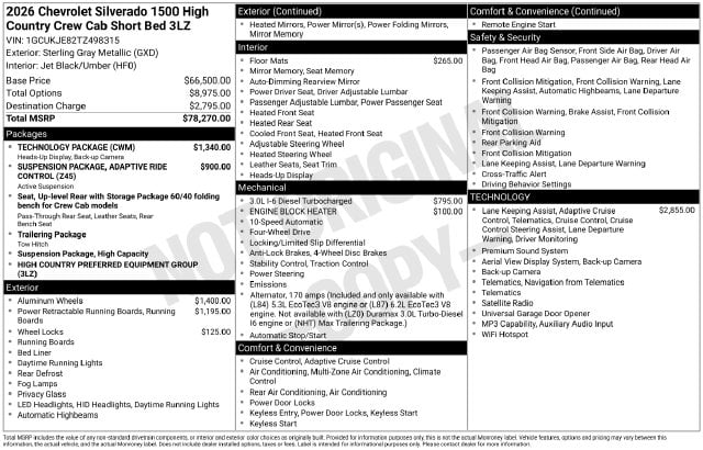 New 2026 Chevrolet Silverado 1500 High Country - photo - 3