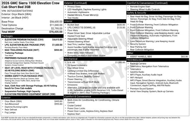 New 2026 GMC Sierra 1500 Elevation - photo - 3