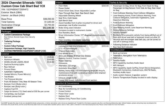 New 2026 Chevrolet Silverado 1500 Custom - photo - 3