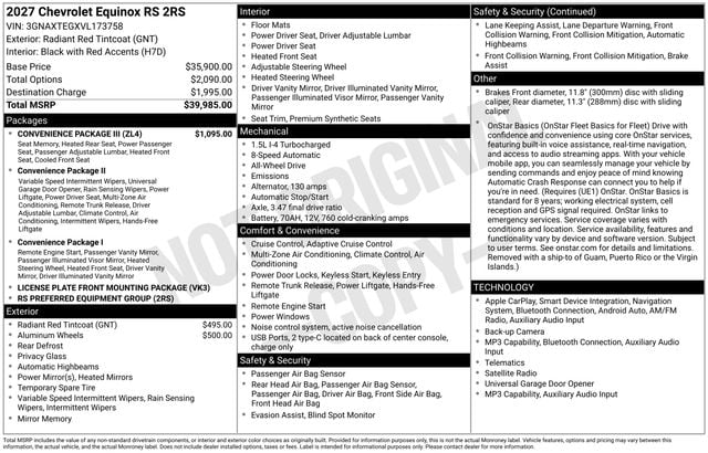New 2027 Chevrolet Equinox RS - photo - 3