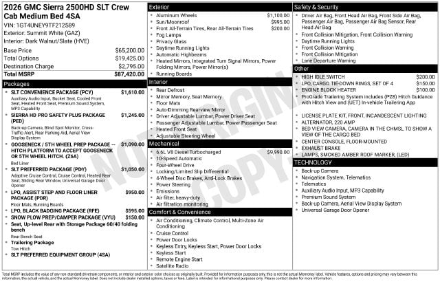 2026 GMC Sierra 2500HD SLT Photo in Staunton VA 24401