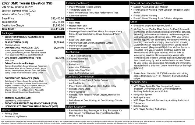 2027 GMC Terrain Elevation Photo in Staunton VA 24401