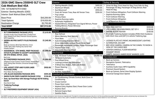 2026 GMC Sierra 2500HD SLT Photo in Staunton VA 24401