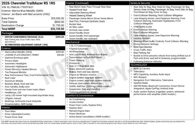 2026 Chevrolet TrailBlazer RS Photo in Staunton VA 24401