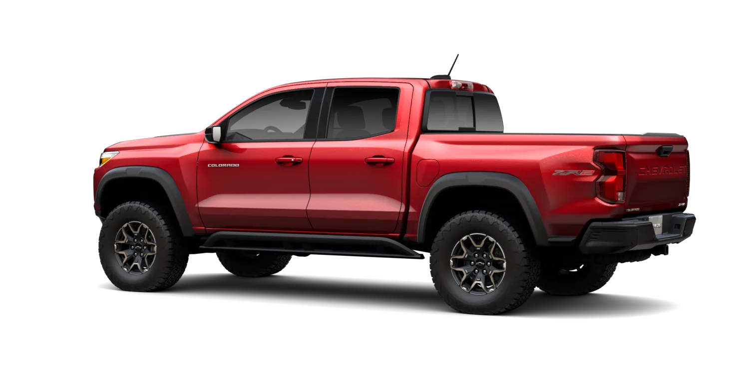 2026 Chevrolet Colorado ZR2 in Radiant Red Tintcoat, GMC studio render, in stock at Charlie Obaugh in Staunton, Virginia