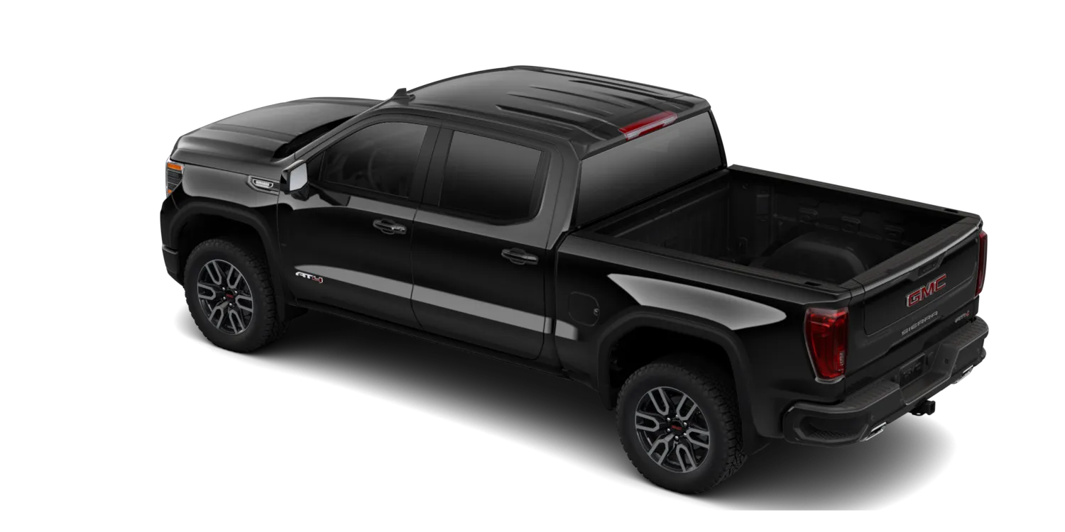 2026 GMC Sierra 1500 AT4 in Onyx Black, GMC studio render, in stock at Charlie Obaugh in Staunton, Virginia