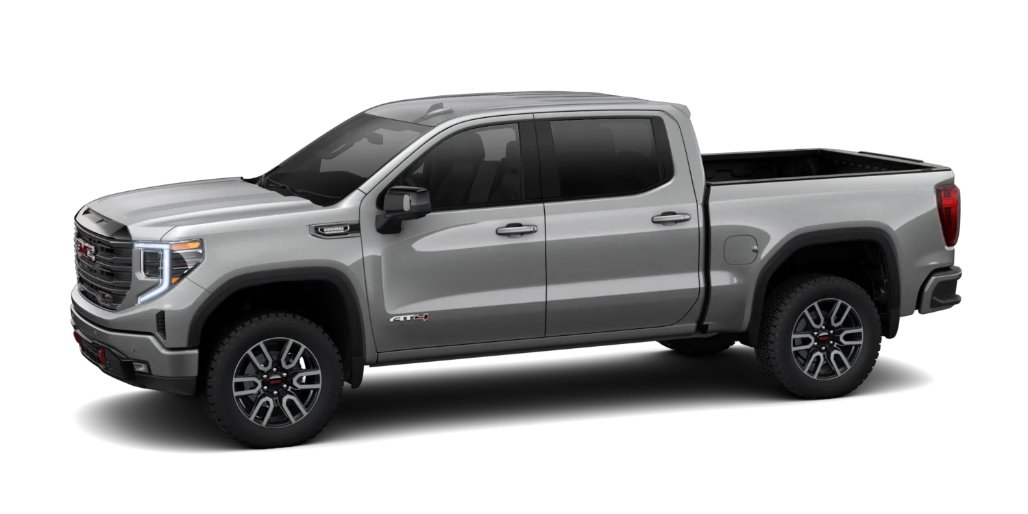 2026 GMC Sierra 1500 AT4 in Sterling Metallic, GMC studio render, in stock at Charlie Obaugh in Staunton, Virginia