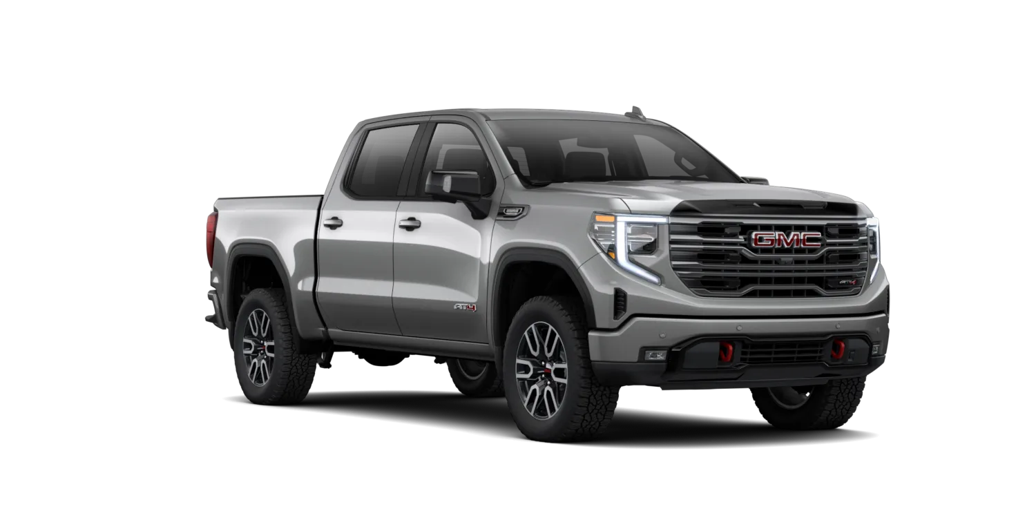 2026 GMC Sierra 1500 AT4 in Sterling Metallic, GMC studio render, in stock at Charlie Obaugh in Staunton, Virginia