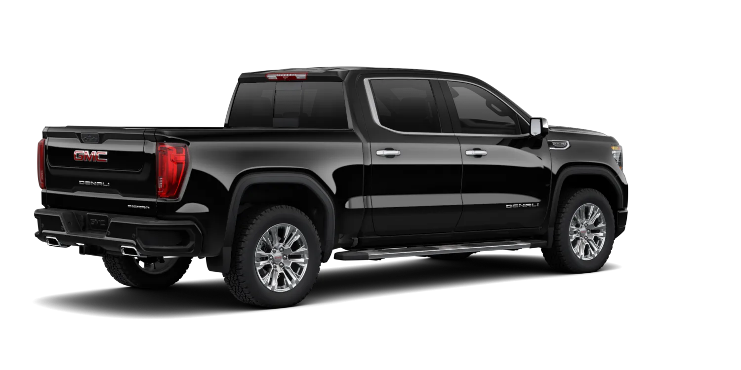 2026 GMC Sierra 1500 Denali Ultimate in Onyx Black, GMC studio render, in stock at Charlie Obaugh in Staunton, Virginia