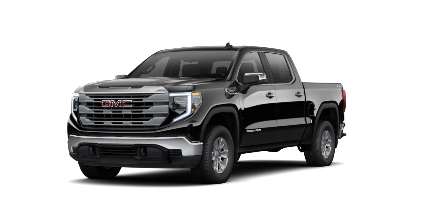 2026 GMC Sierra 1500 Elevation in Onyx Black, GMC studio render, in stock at Charlie Obaugh in Staunton, Virginia