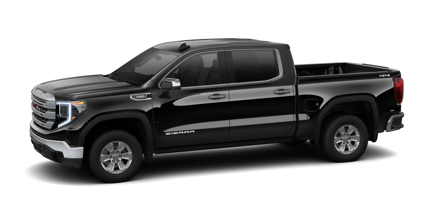 2026 GMC Sierra 1500 Elevation in Onyx Black, GMC studio render, in stock at Charlie Obaugh in Staunton, Virginia