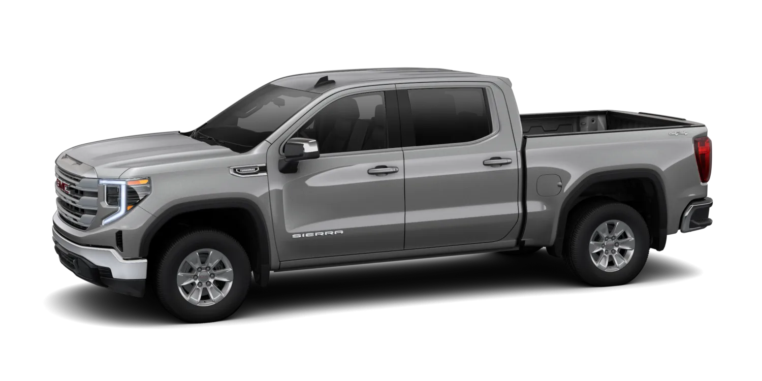 2026 GMC Sierra 1500 Elevation in Sterling Metallic, GMC studio render, in stock at Charlie Obaugh in Staunton, Virginia