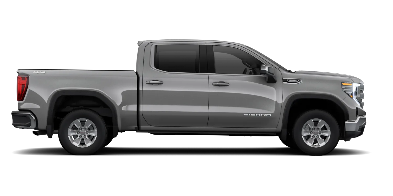 2026 GMC Sierra 1500 Elevation in Sterling Metallic, GMC studio render, in stock at Charlie Obaugh in Staunton, Virginia