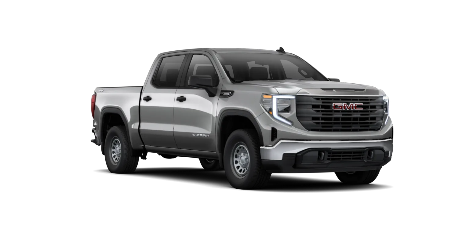 2026 GMC Sierra 1500 PRO in Sterling Metallic, GMC studio render, stock number D1336, in stock at Charlie Obaugh in Staunton, Virginia