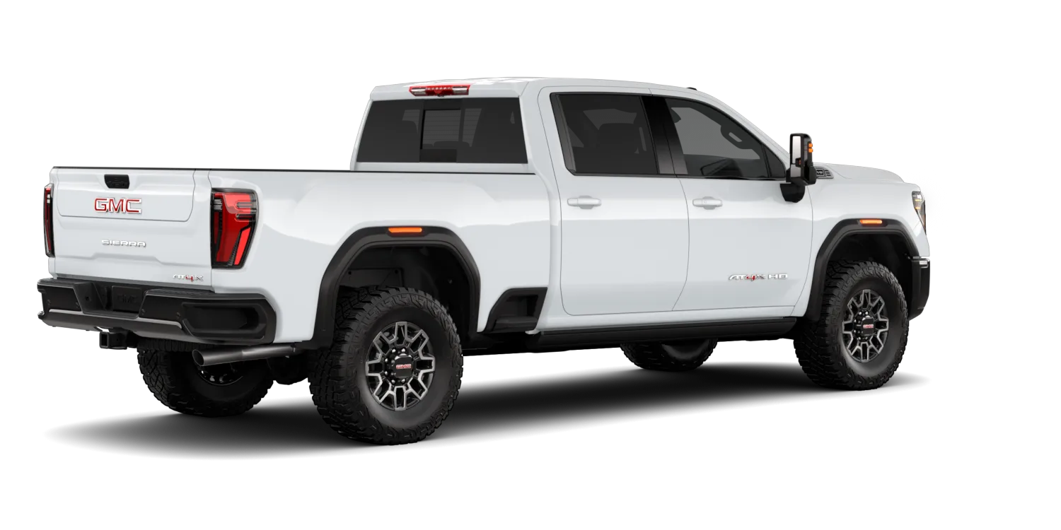 2026 GMC Sierra 2500HD AT4X in Summit White, GMC studio render, in stock at Charlie Obaugh in Staunton, Virginia