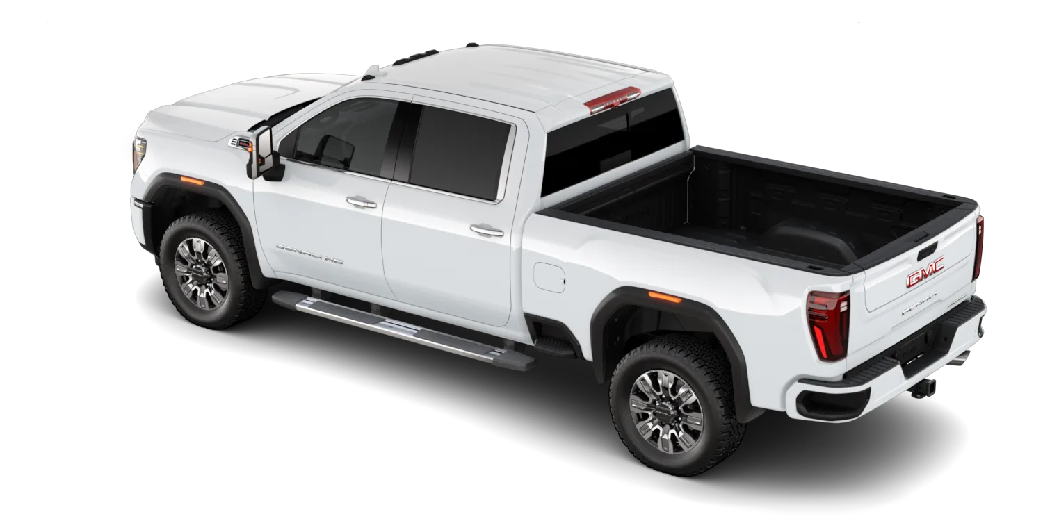 2026 GMC Sierra 2500HD Denali in Summit White, GMC studio render, in stock at Charlie Obaugh in Staunton, Virginia