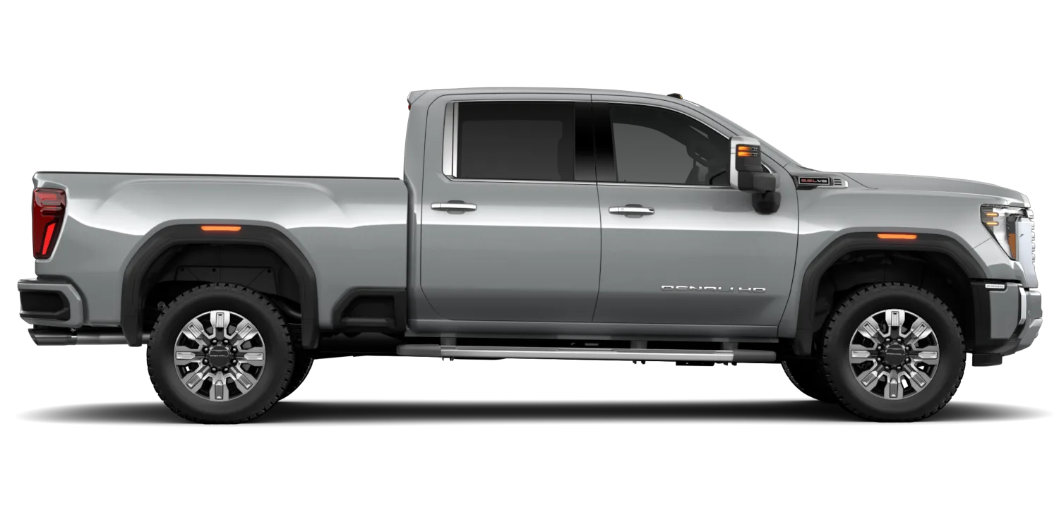2026 GMC Sierra 2500HD Denali in Sterling Metallic, GMC studio render, in stock at Charlie Obaugh in Staunton, Virginia