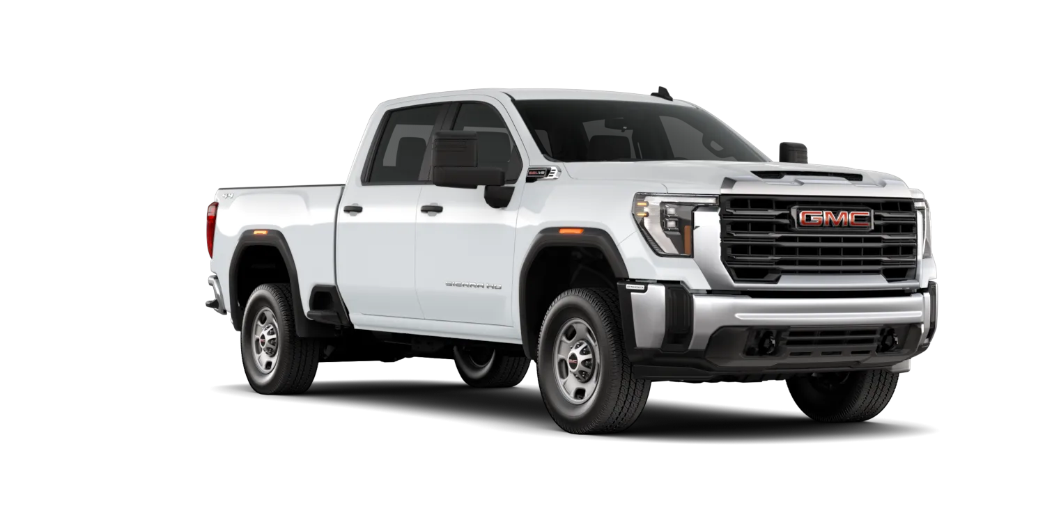 2026 GMC Sierra 2500HD Pro in Summit White, GMC studio render, stock number 26WG98, in stock at Charlie Obaugh in Staunton, Virginia