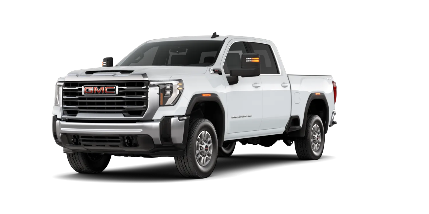 2026 GMC Sierra 2500HD SLE in Summit White, GMC studio render, in stock at Charlie Obaugh in Staunton, Virginia