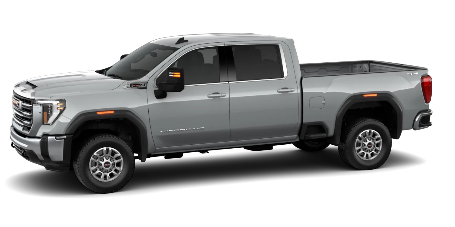 2026 GMC Sierra 2500HD SLE in Sterling Metallic, GMC studio render, in stock at Charlie Obaugh in Staunton, Virginia