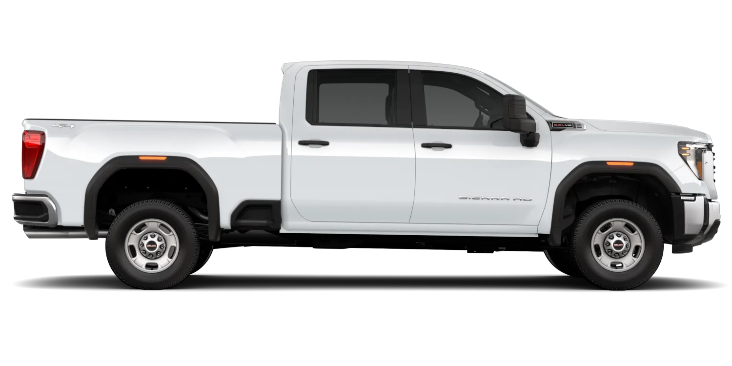 2026 GMC Sierra 3500HD Pro in Summit White, GMC studio render, in stock at Charlie Obaugh in Staunton, Virginia