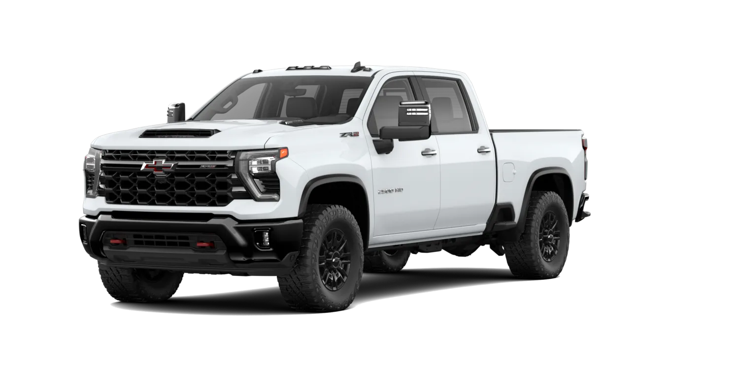 2026 Chevrolet Silverado 2500HD ZR2 in Summit White, GMC studio render, in stock at Charlie Obaugh in Staunton, Virginia