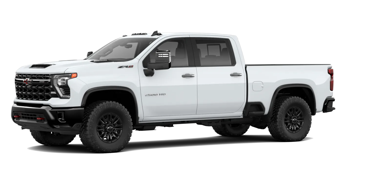 2026 Chevrolet Silverado 2500HD ZR2 in Summit White, GMC studio render, in stock at Charlie Obaugh in Staunton, Virginia