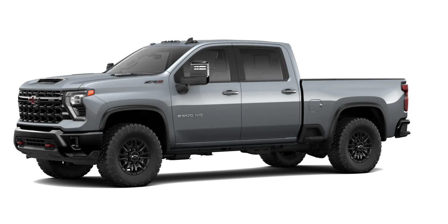 2026 Chevrolet Silverado 2500HD ZR2 in Sterling Gray Metallic, GMC studio render, in stock at Charlie Obaugh in Staunton, Virginia