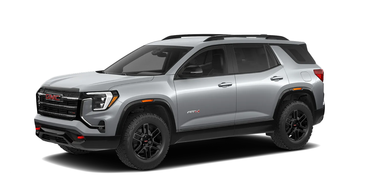 2027 GMC Terrain AT4 in Sterling Metallic, GMC studio render, in stock at Charlie Obaugh in Staunton, Virginia