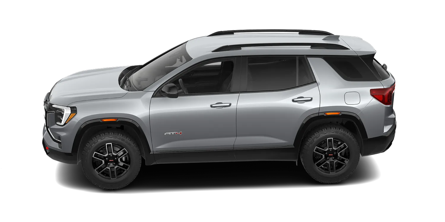 2027 GMC Terrain AT4 in Sterling Metallic, GMC studio render, in stock at Charlie Obaugh in Staunton, Virginia