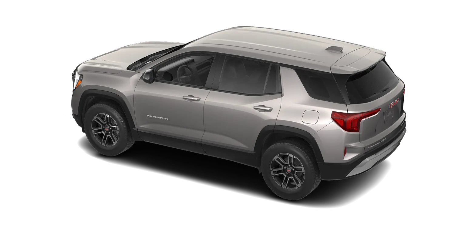 2027 GMC Terrain Elevation in Riverstone Metallic, GMC studio render, in stock at Charlie Obaugh in Staunton, Virginia