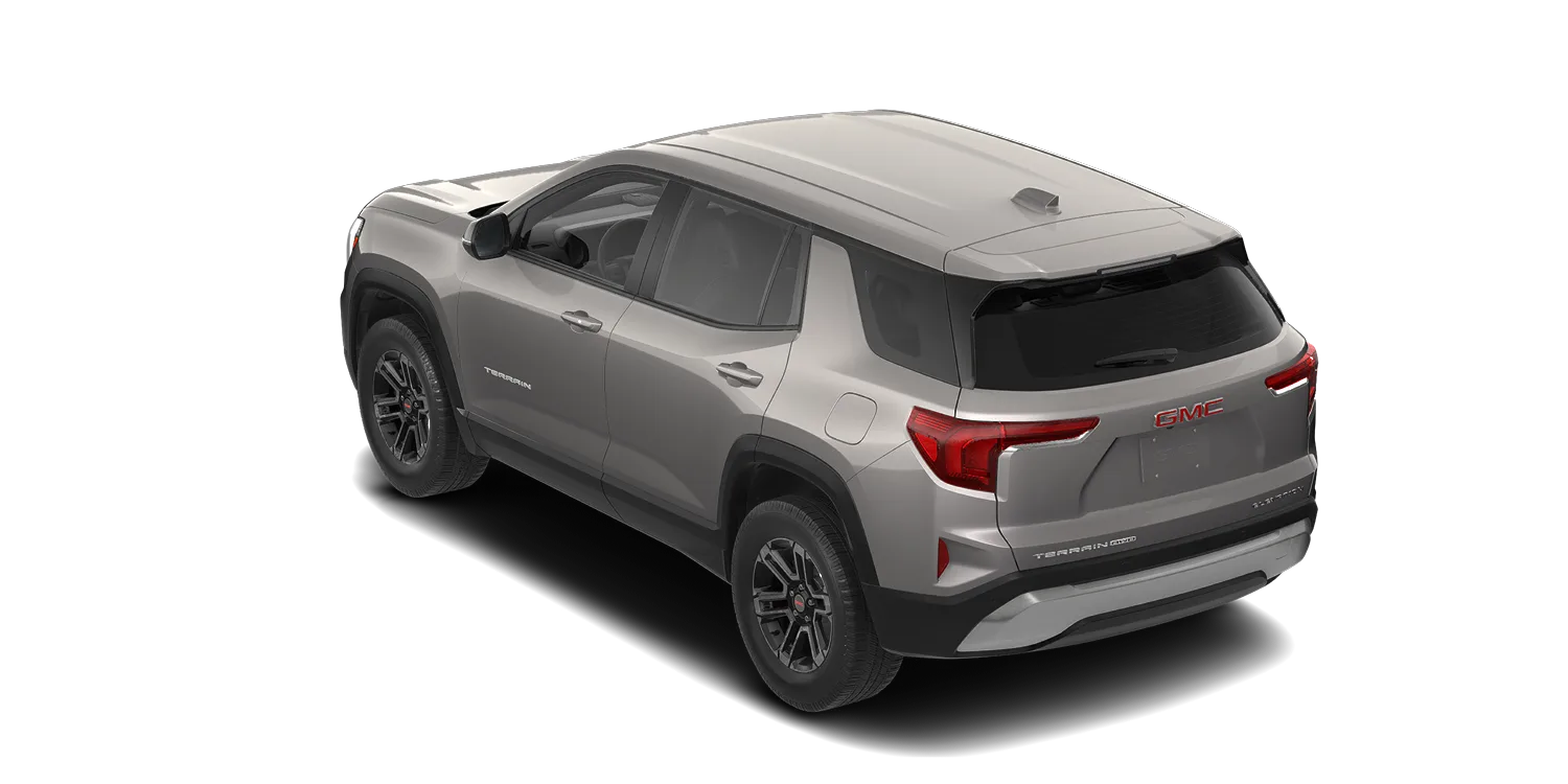 2027 GMC Terrain Elevation in Riverstone Metallic, GMC studio render, in stock at Charlie Obaugh in Staunton, Virginia