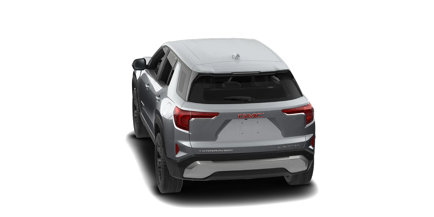 2027 GMC Terrain Elevation in Sterling Metallic, GMC studio render, in stock at Charlie Obaugh in Staunton, Virginia