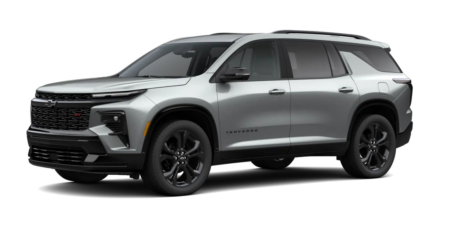 2027 Chevrolet Traverse RS in Sterling Gray Metallic, GMC studio render, in stock at Charlie Obaugh in Staunton, Virginia