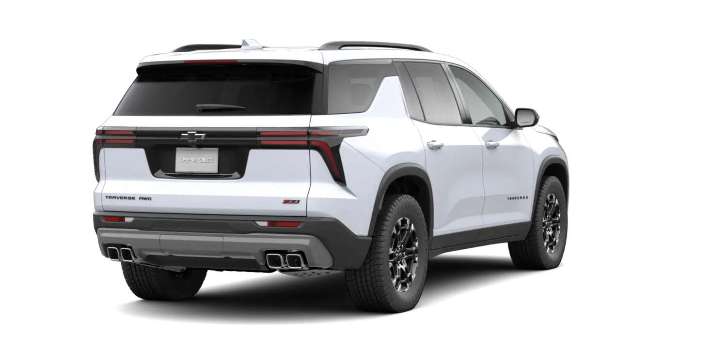 2027 Chevrolet Traverse Z71 in Polar White Tricoat, GMC studio render, in stock at Charlie Obaugh in Staunton, Virginia