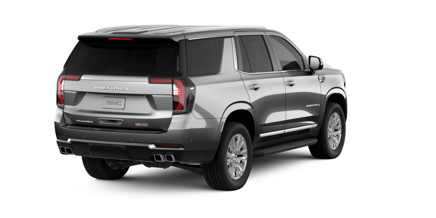 2026 GMC Yukon Denali in Sterling Metallic, GMC studio render, in stock at Charlie Obaugh in Staunton, Virginia