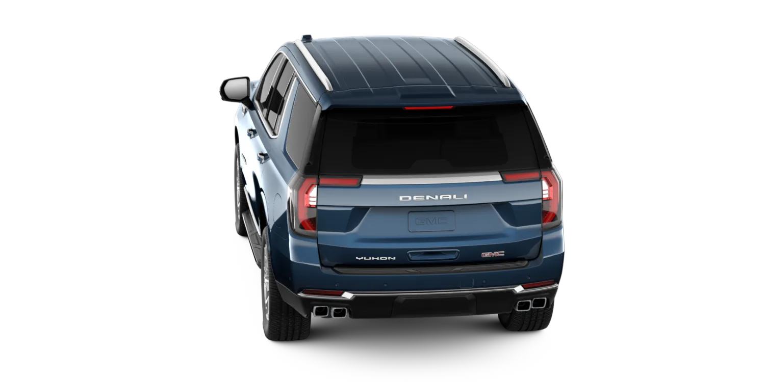 2026 GMC Yukon Denali in Downpour Metallic, GMC studio render, in stock at Charlie Obaugh in Staunton, Virginia